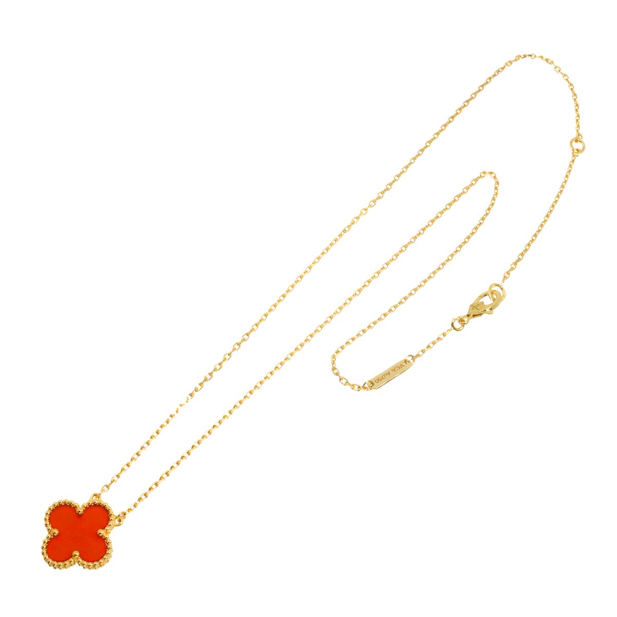 Vintage Alhambra Carnelian Necklace 18K YG 750