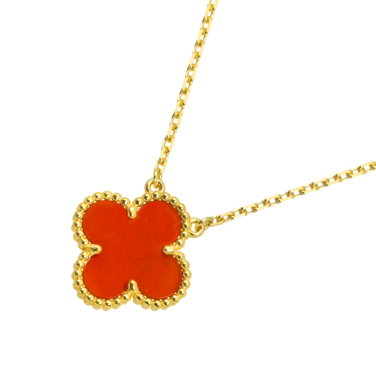 Vintage Alhambra Carnelian Necklace 18K YG 750