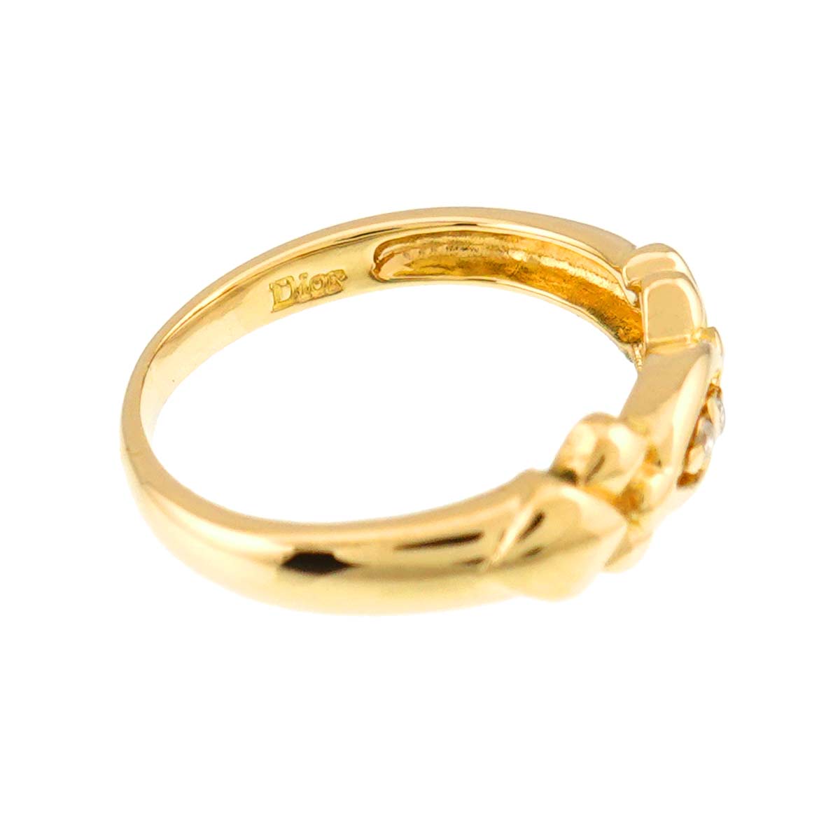 Diamond Ring 18K YG 750 size4.5(US)