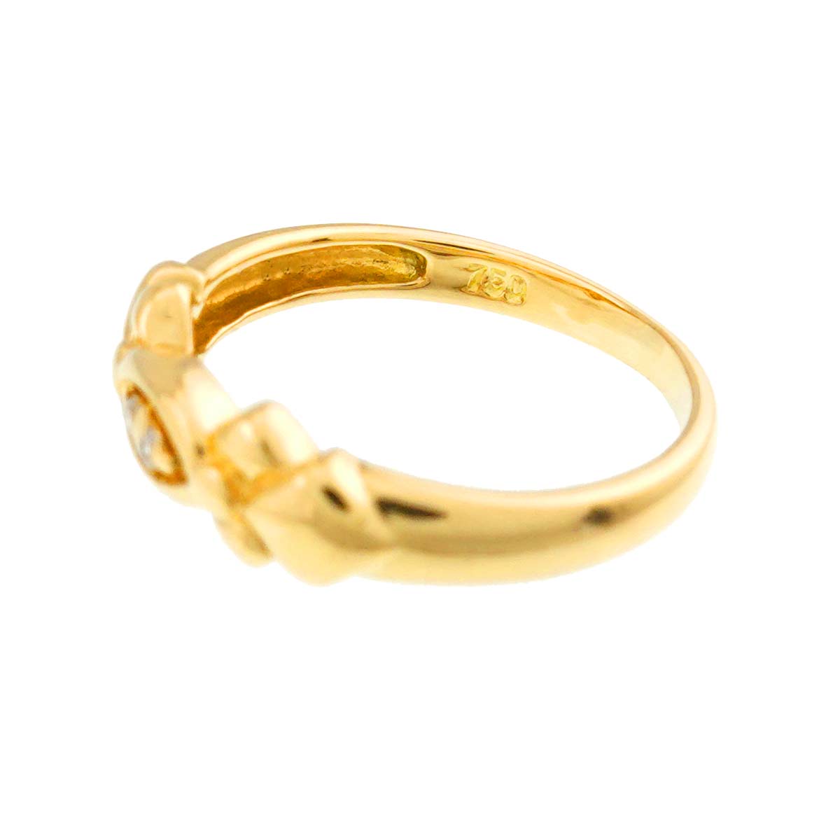 Diamond Ring 18K YG 750 size4.5(US)
