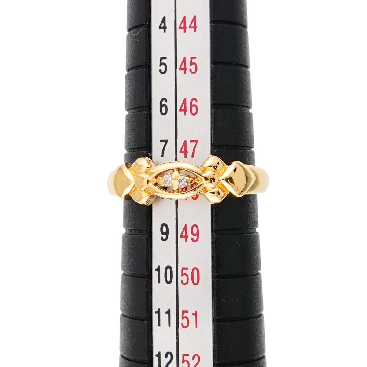 Diamond Ring 18K YG 750 size4.5(US)