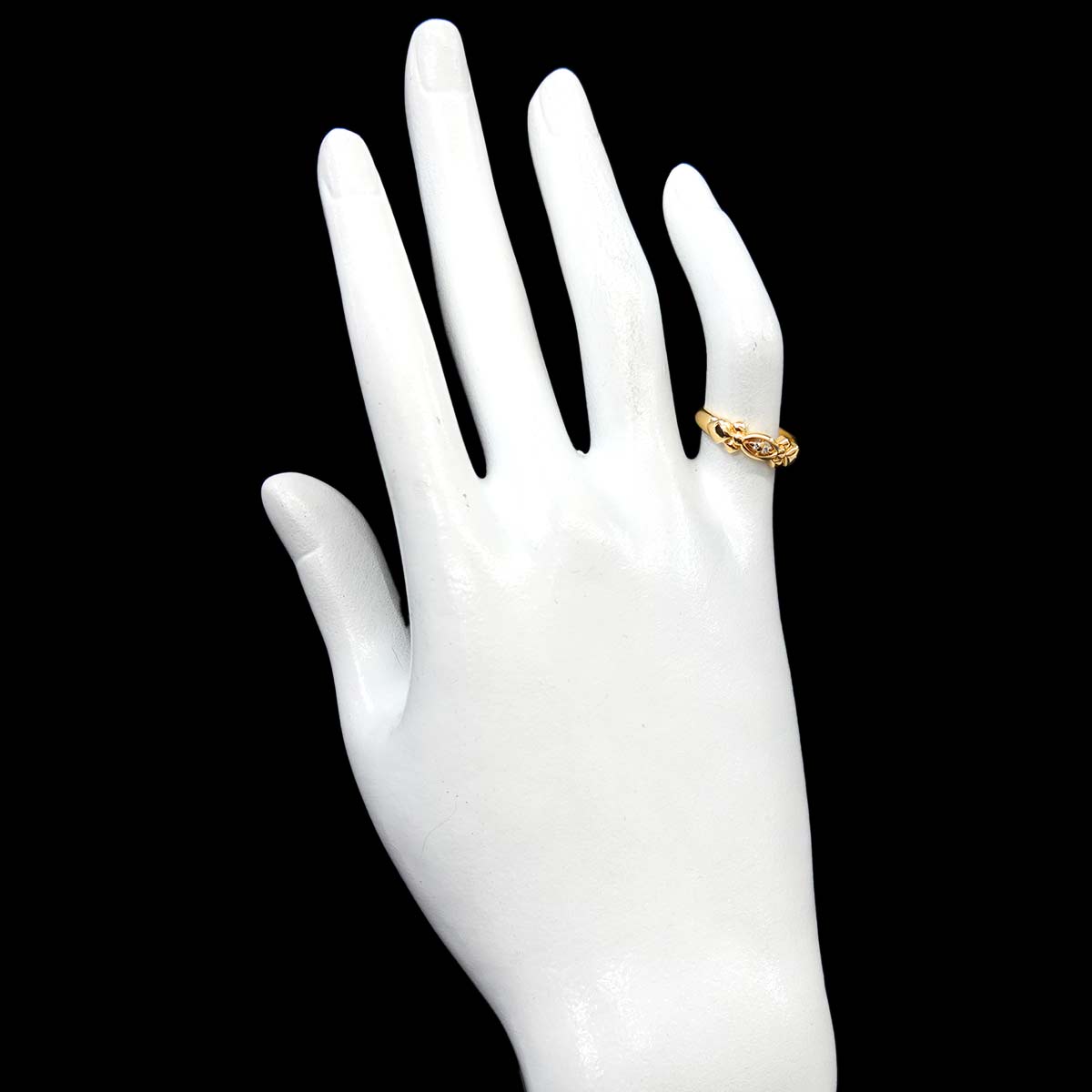 Diamond Ring 18K YG 750 size4.5(US)