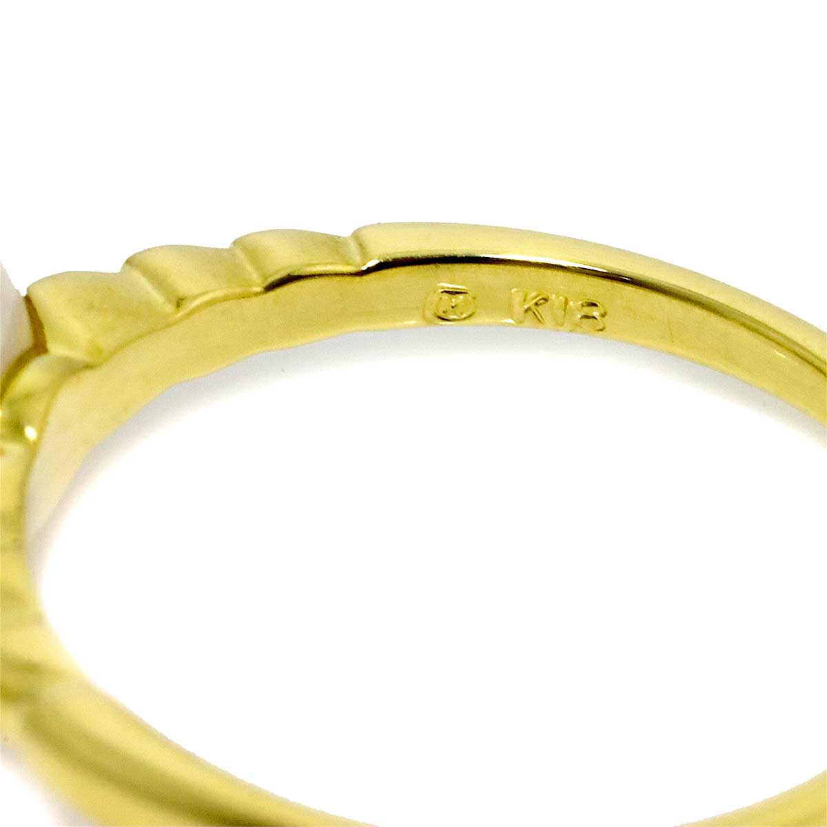 Akoya Pearl 7.4mm Ring 18K YG 750 size4.75-5(US)