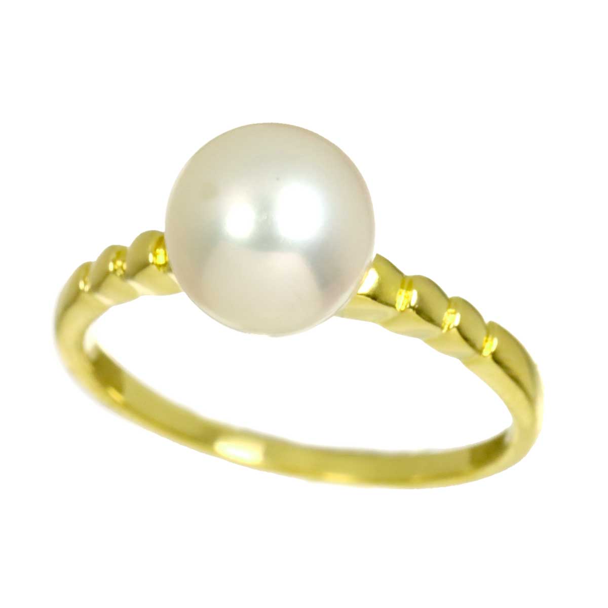 Akoya Pearl 7.4mm Ring 18K YG 750 size4.75-5(US)