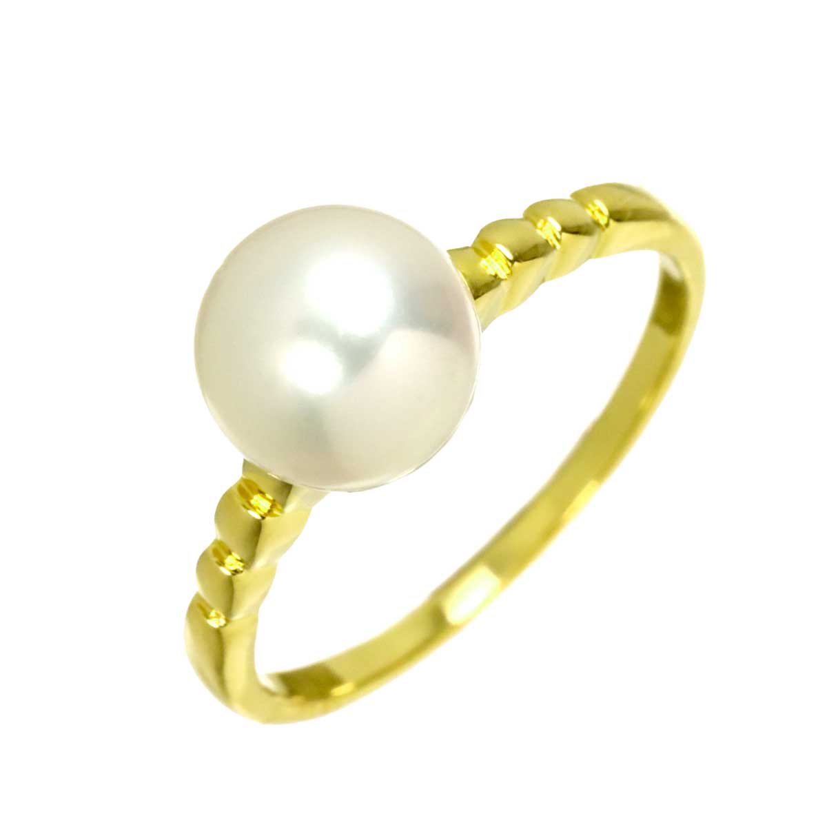 Akoya Pearl 7.4mm Ring 18K YG 750 size4.75-5(US)