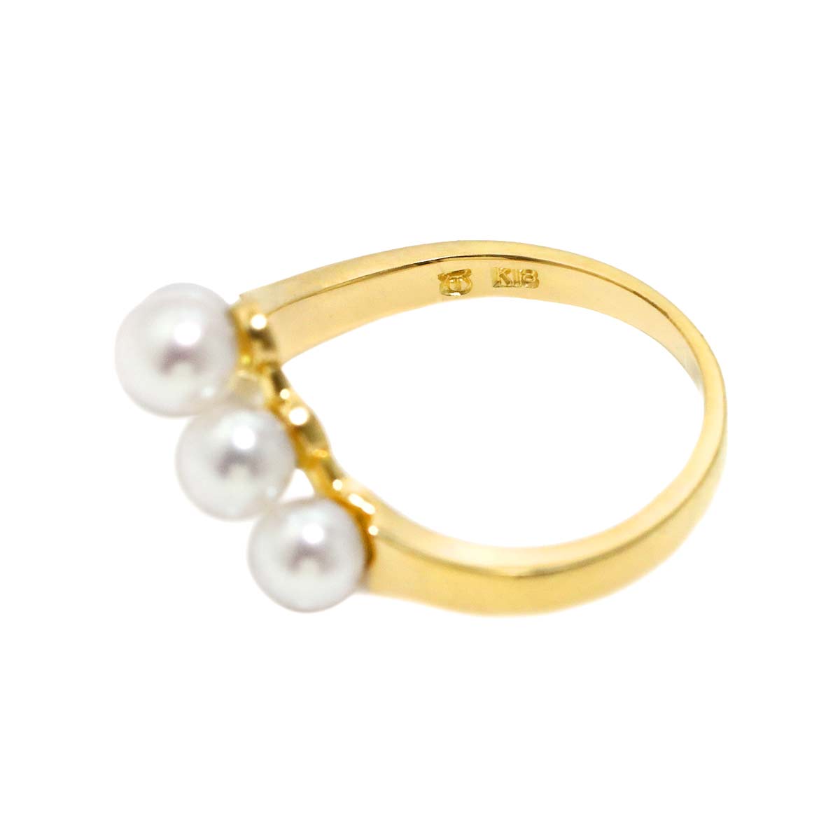 Baby Pearl 4.1-3.9mm Ring 18K YG 750 4.5-4.75(US)