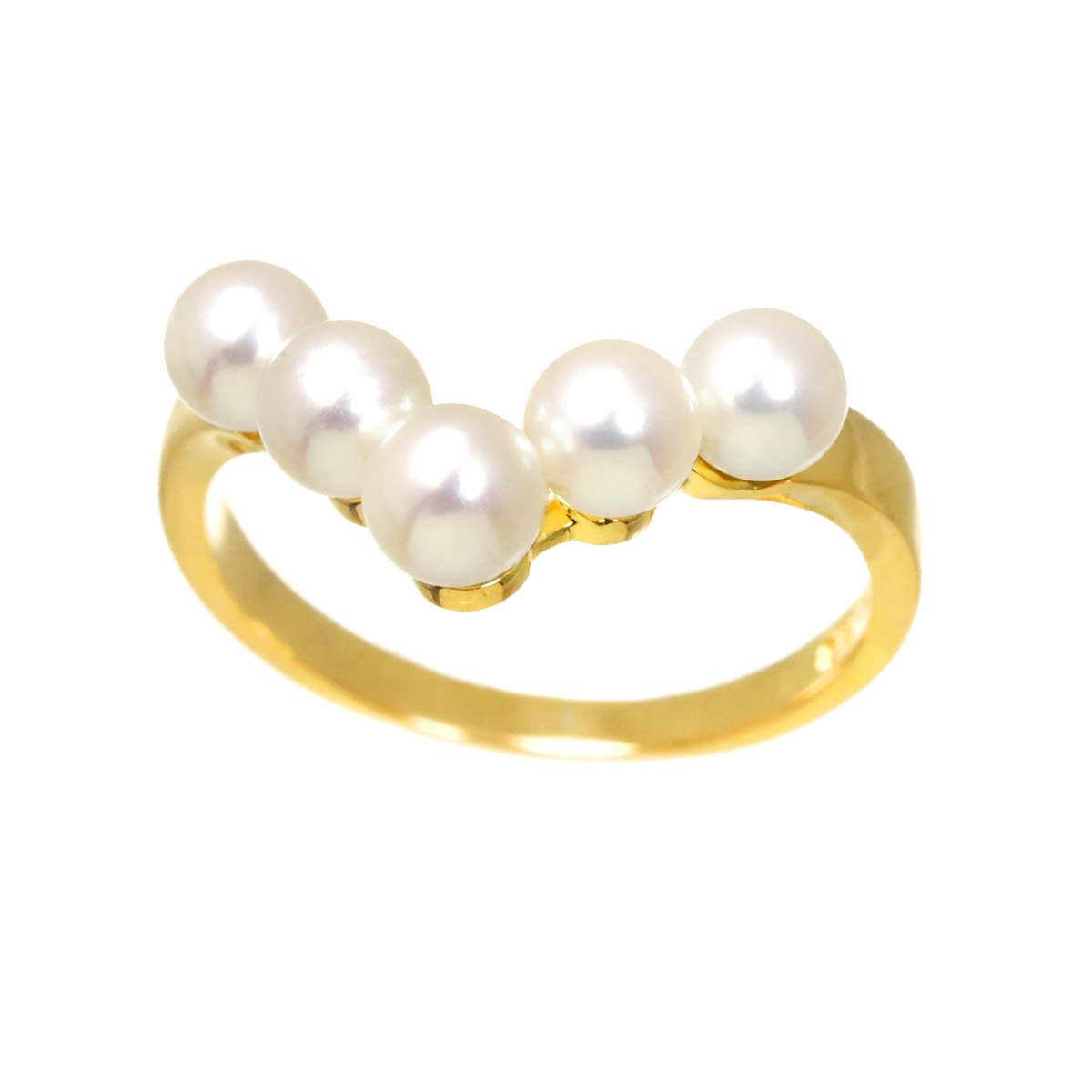 Baby Pearl 4.1-3.9mm Ring 18K YG 750 4.5-4.75(US)