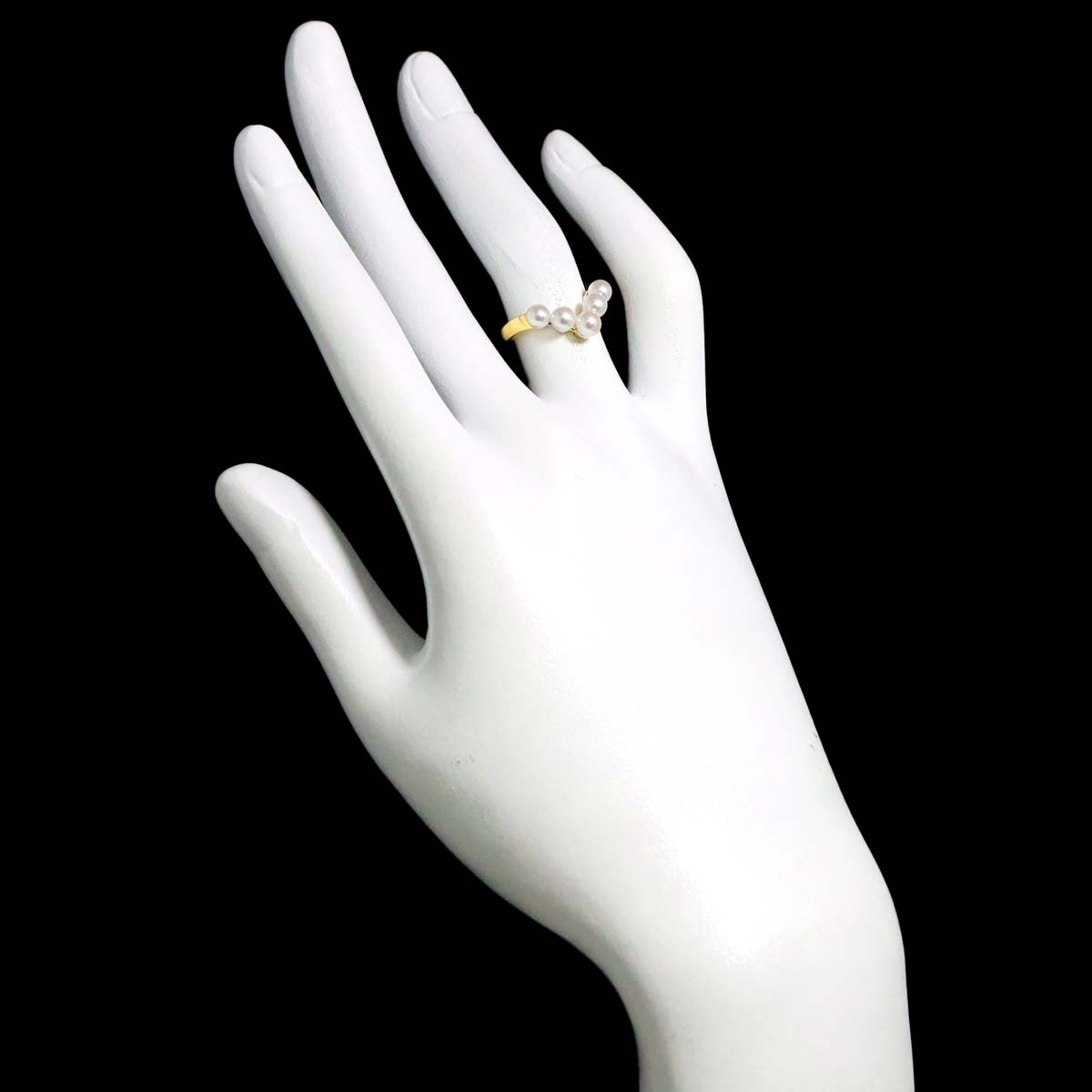 Baby Pearl 4.1-3.9mm Ring 18K YG 750 4.5-4.75(US)