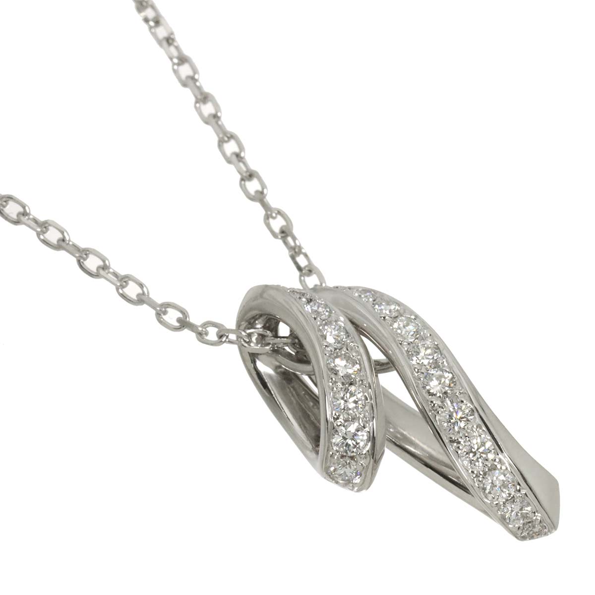 Diamond 0.19ct/0.14ct Necklace 18K White Gold 750