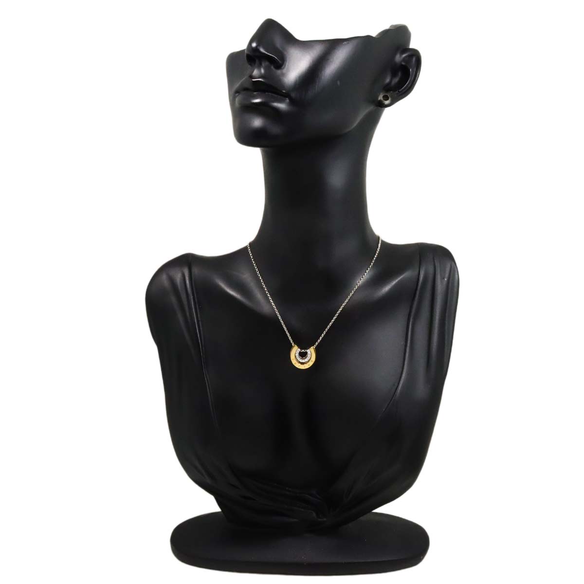 Horseshoe Diamond Necklace 18K White Yellow Gold 750