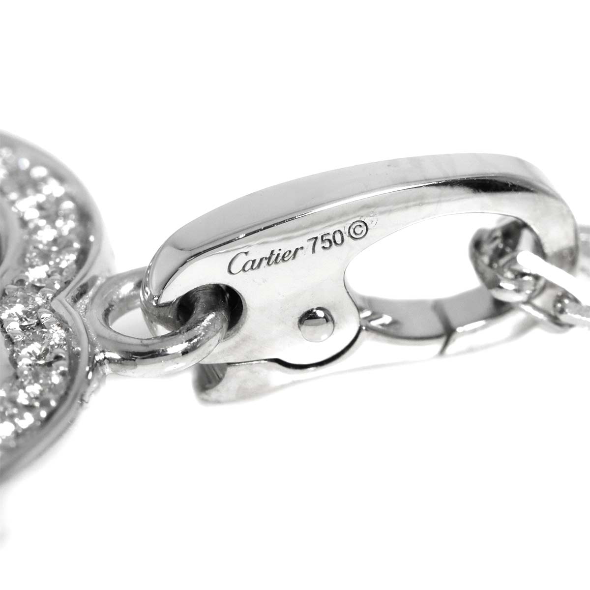 2C Diamond Heart Necklace 18K White Gold 750