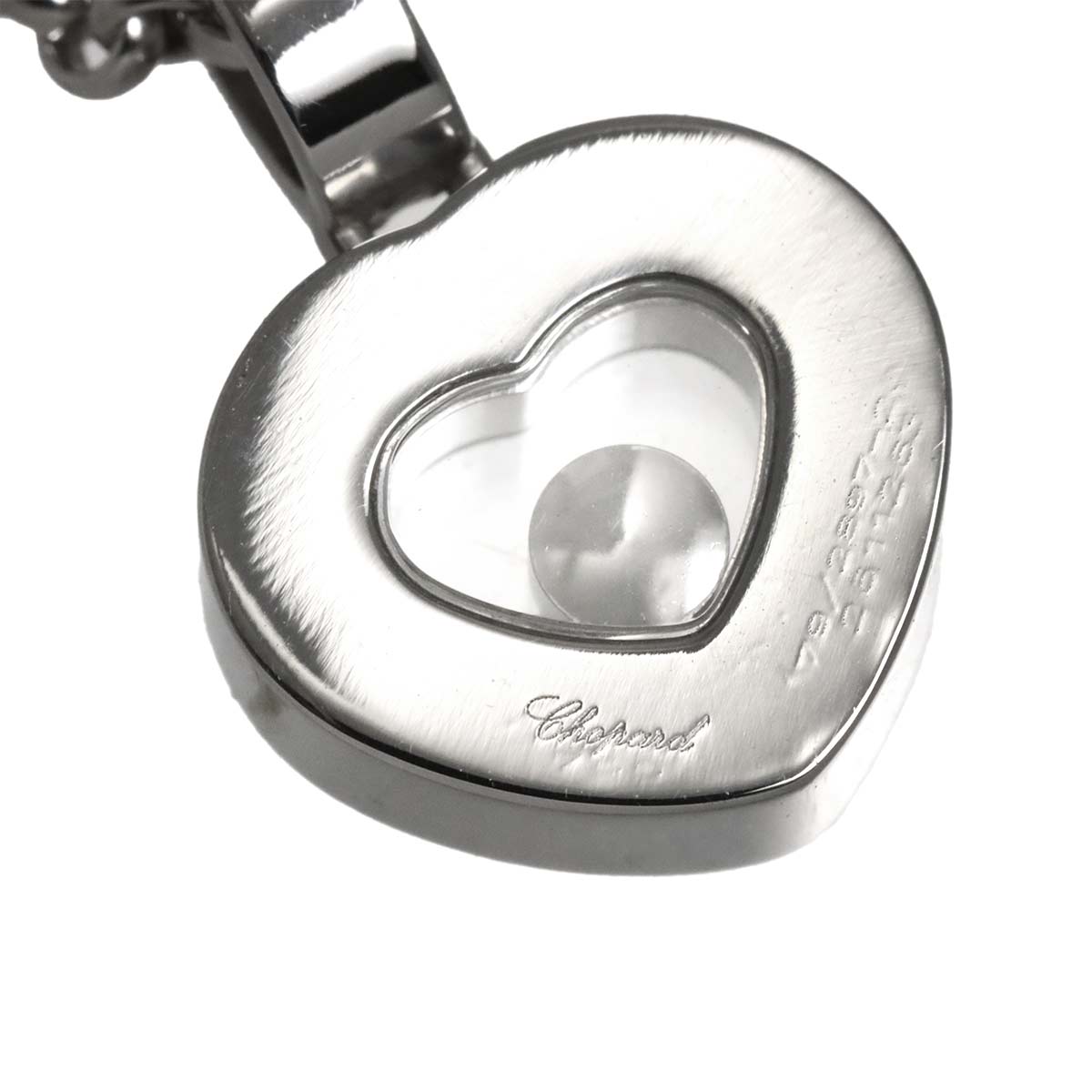 Happy Diamond Heart Necklace 18K White Gold 750