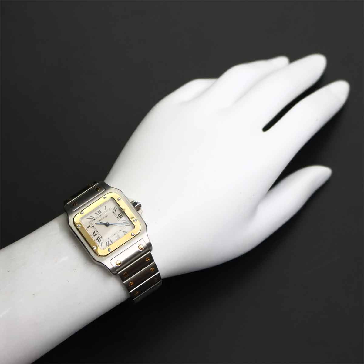 Santos Galbee LM W20011C4 Quartz YG Cream Dial Mens Watch