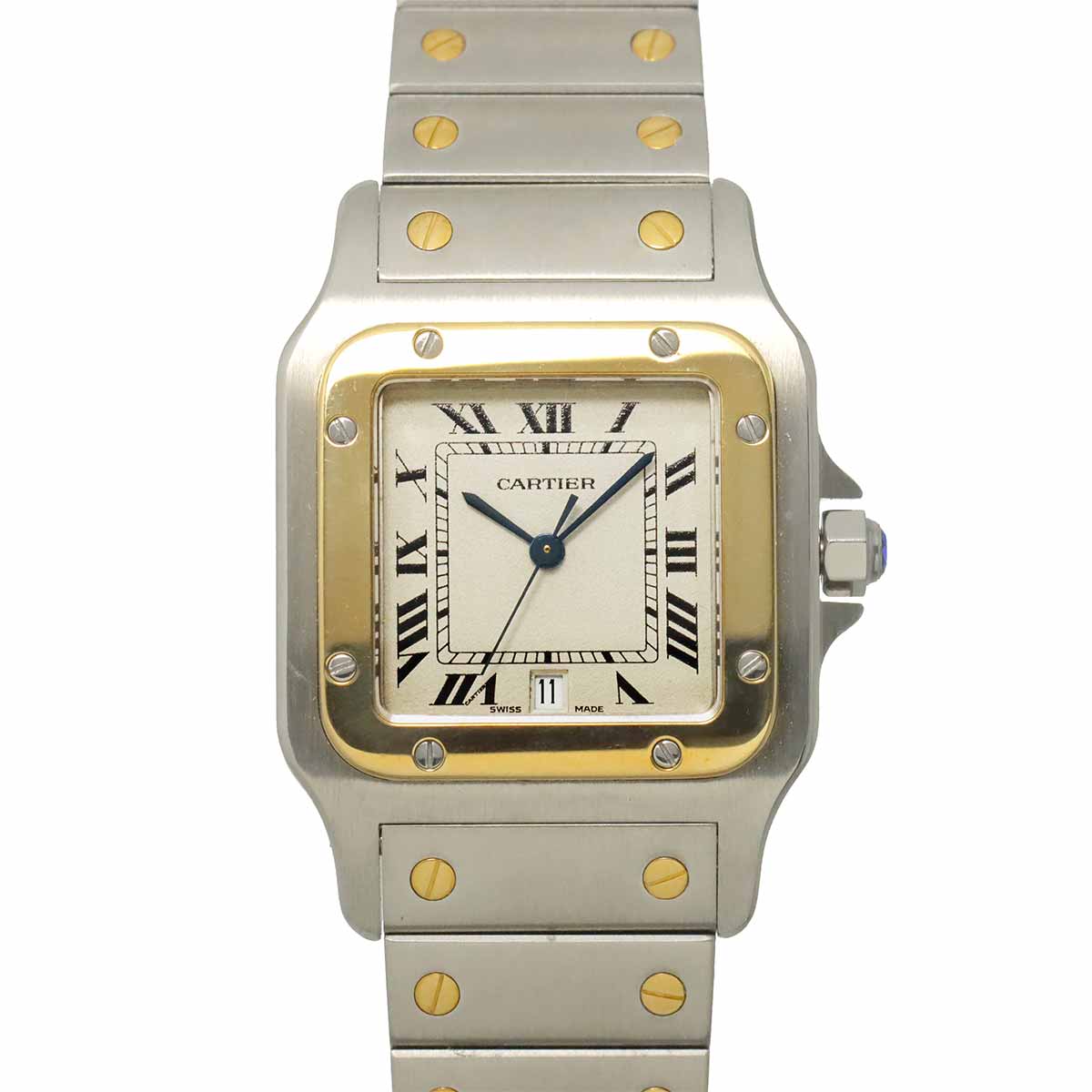 Santos Galbee LM W20011C4 Quartz YG Cream Dial Mens Watch
