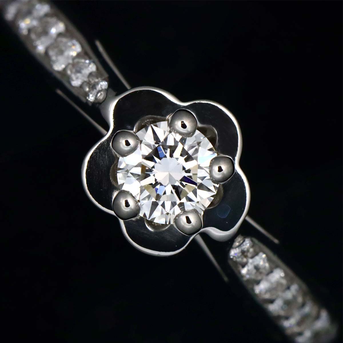 Camellia Diamond 0.25ct F/VVS1/3EX Ring Pt size50 5.25(US)