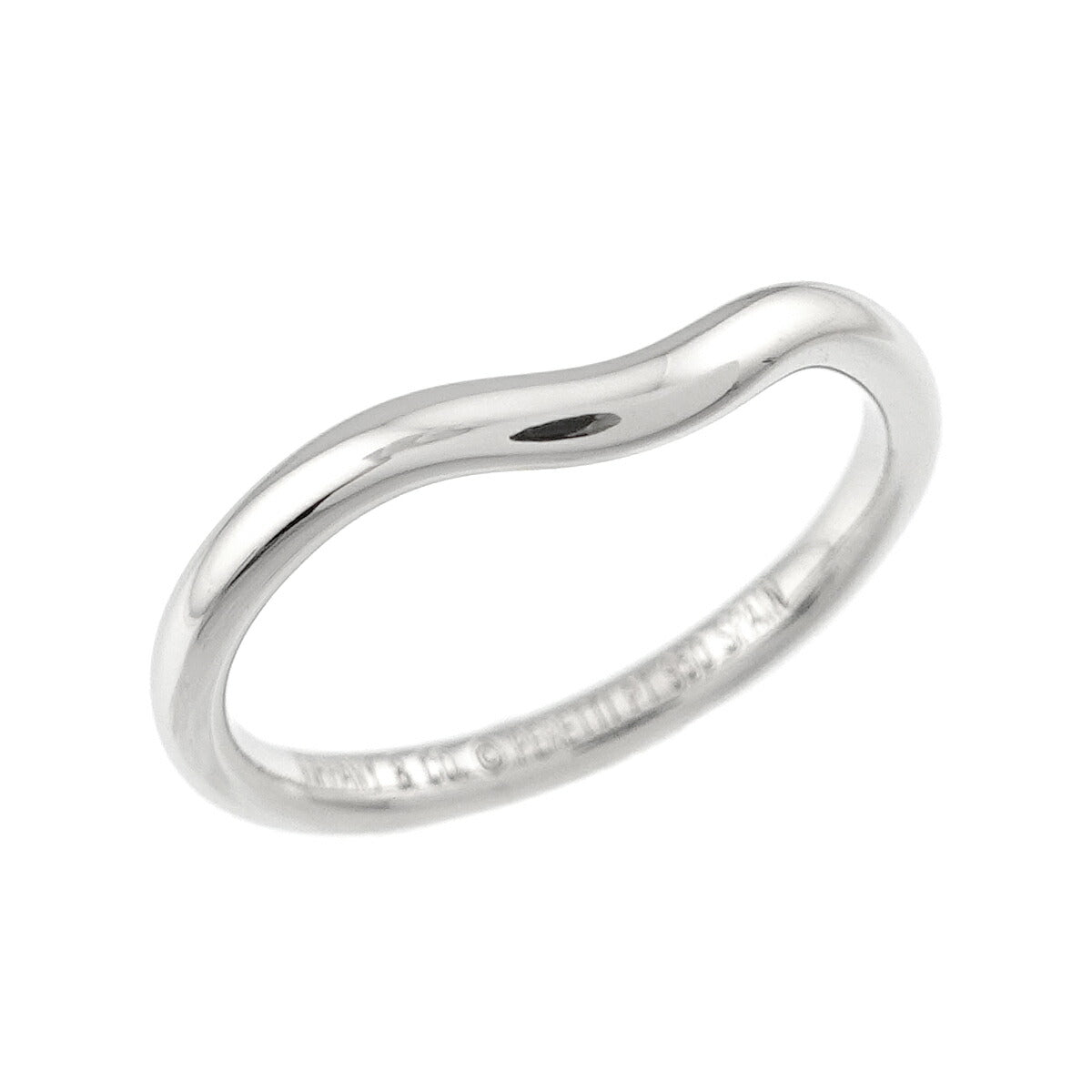 Curved Band Ring Pt Platinum size5.5-5.75(US)