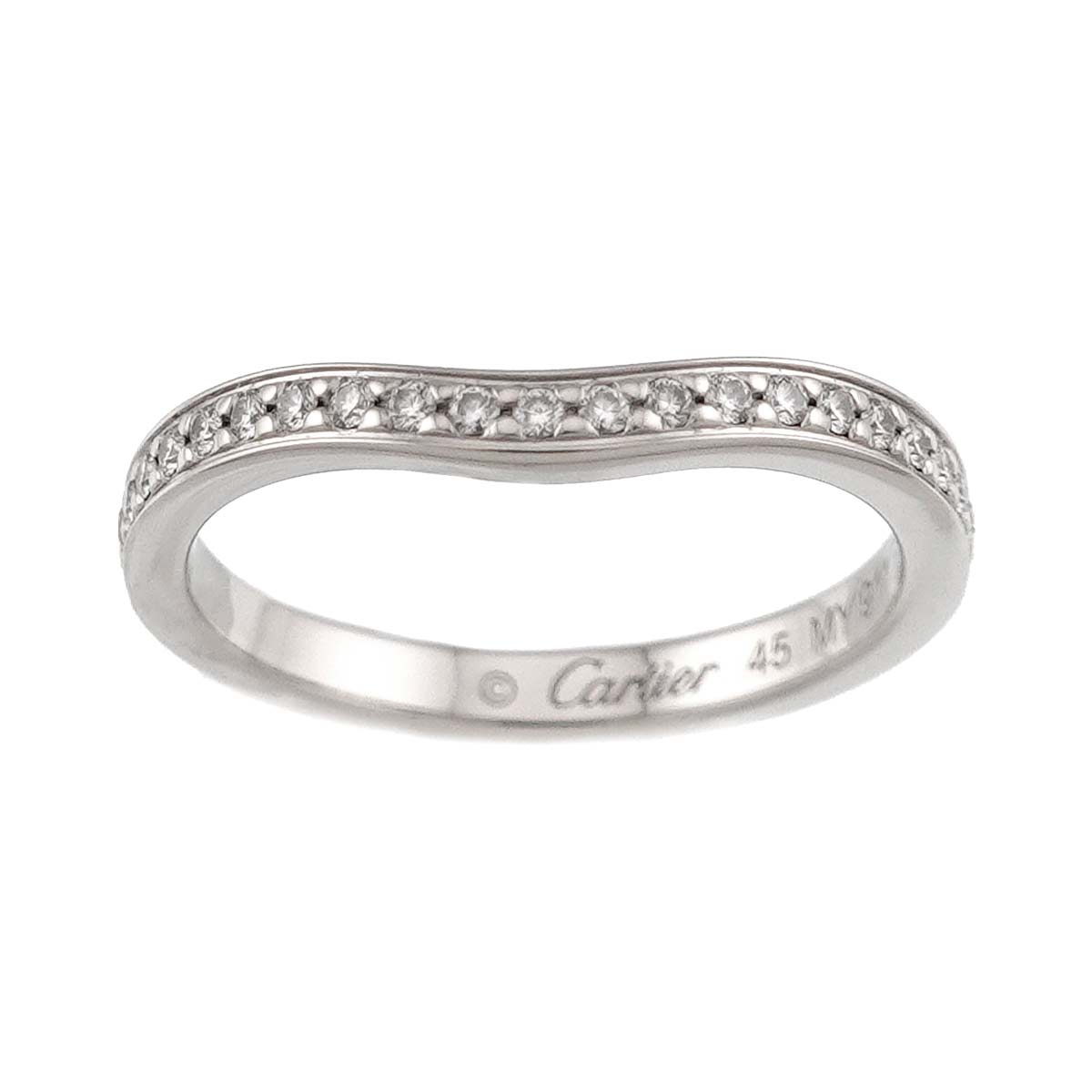 Ballerine curve Half Diamond Ring Pt Pt size45 3.25(US)