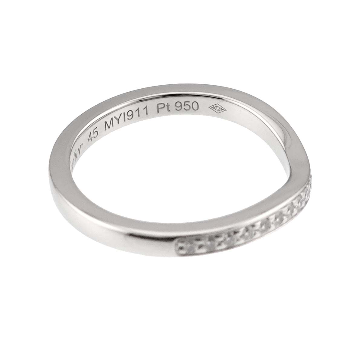 Ballerine curve Half Diamond Ring Pt Pt size45 3.25(US)