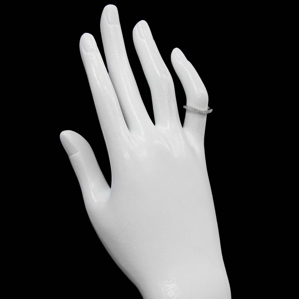 Ballerine curve Half Diamond Ring Pt Pt size45 3.25(US)