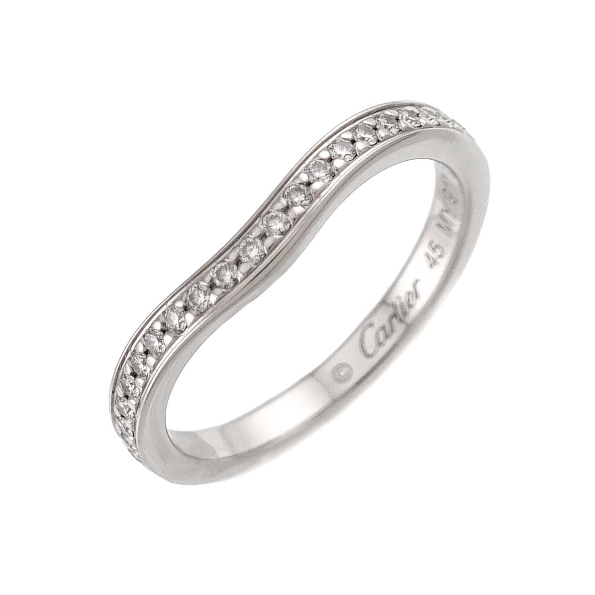 Ballerine curve Half Diamond Ring Pt Pt size45 3.25(US)