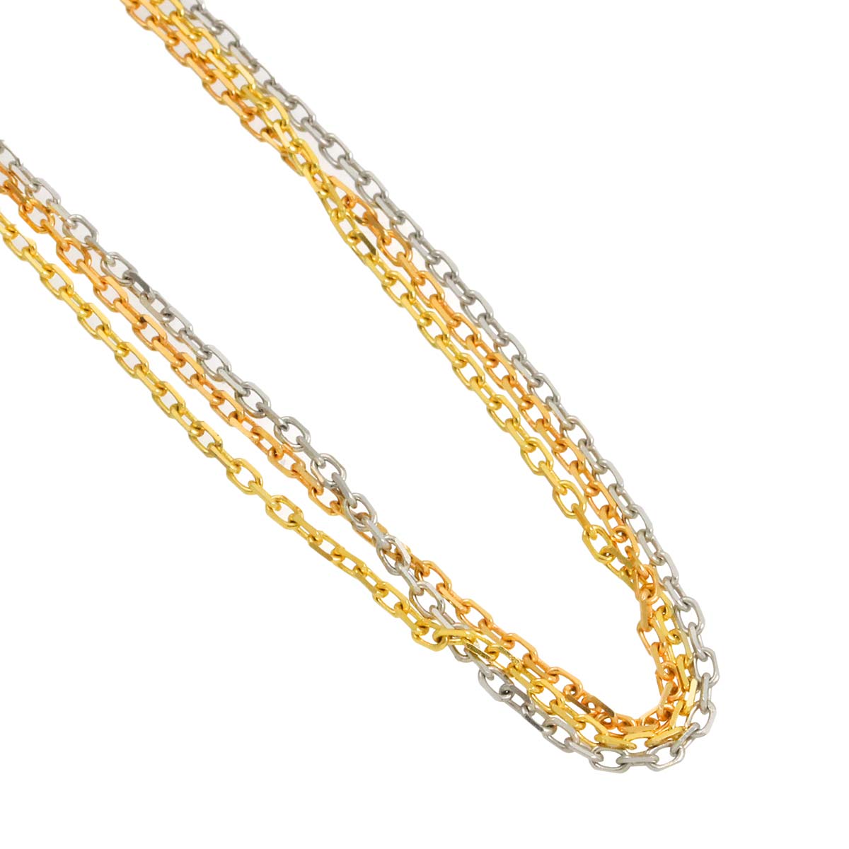 Trinity Chain Necklace 18K YG WG PG 750