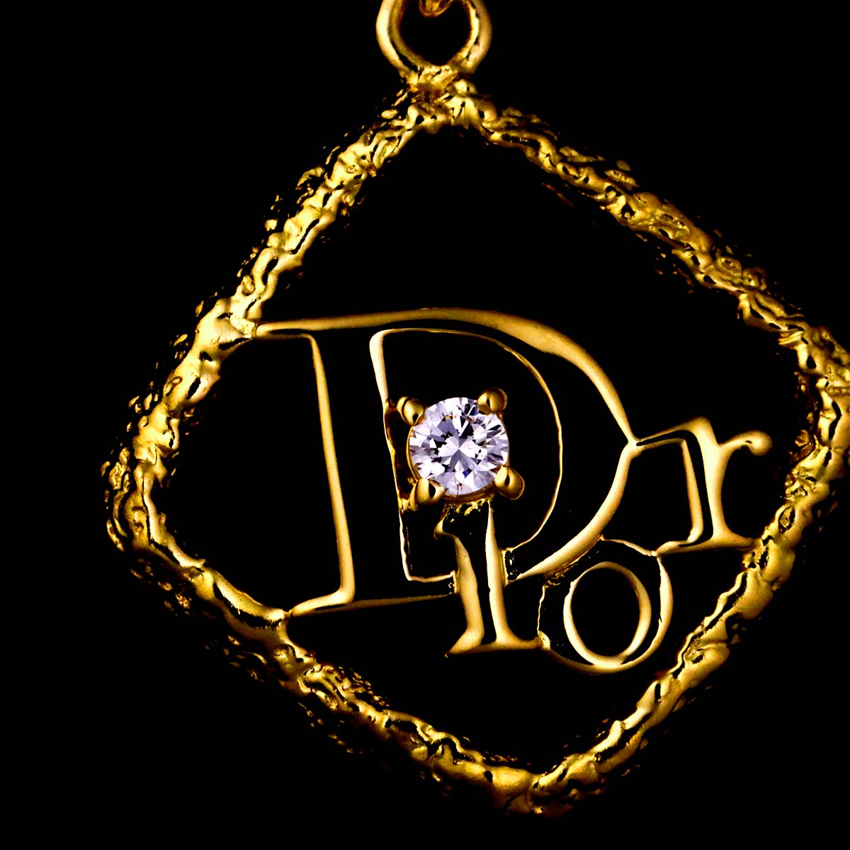 Logo Diamond Necklace 18K Yellow Gold 750