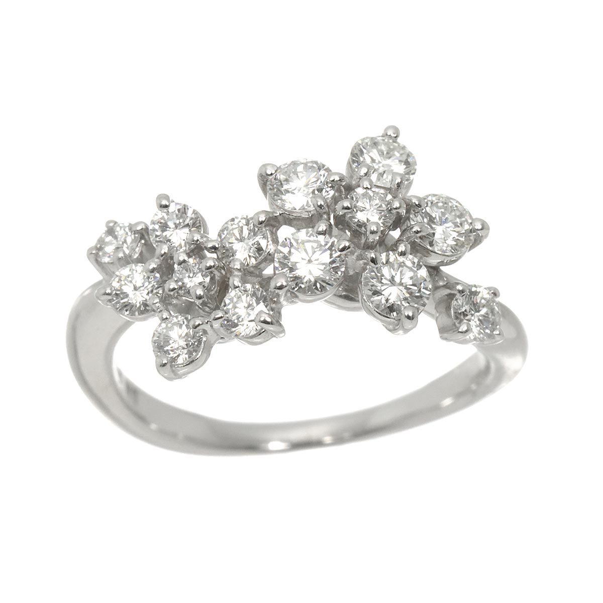 Diamond 0.83ct Ring 18K White Gold 750 Size5.25(US)