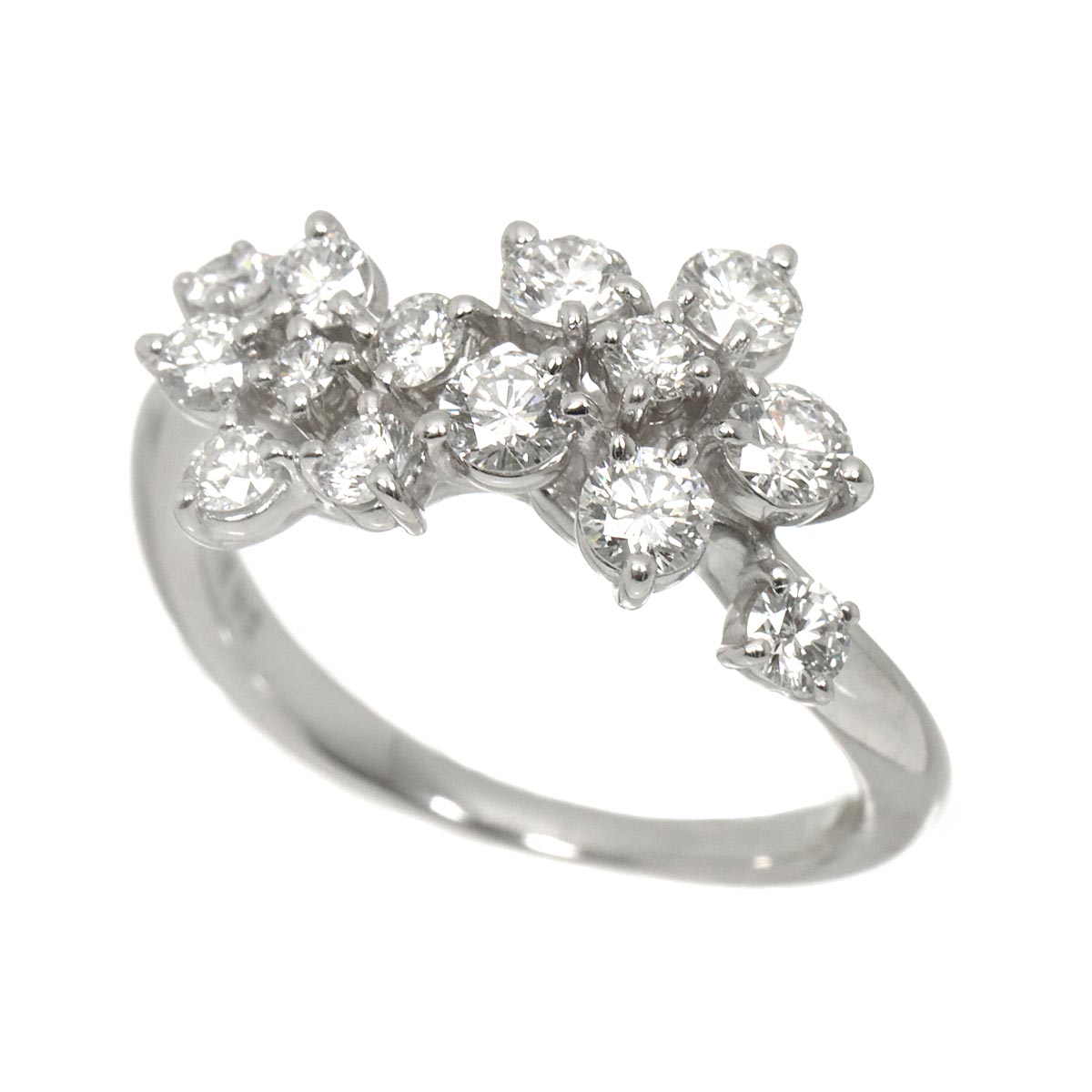 Diamond 0.83ct Ring 18K White Gold 750 Size5.25(US)