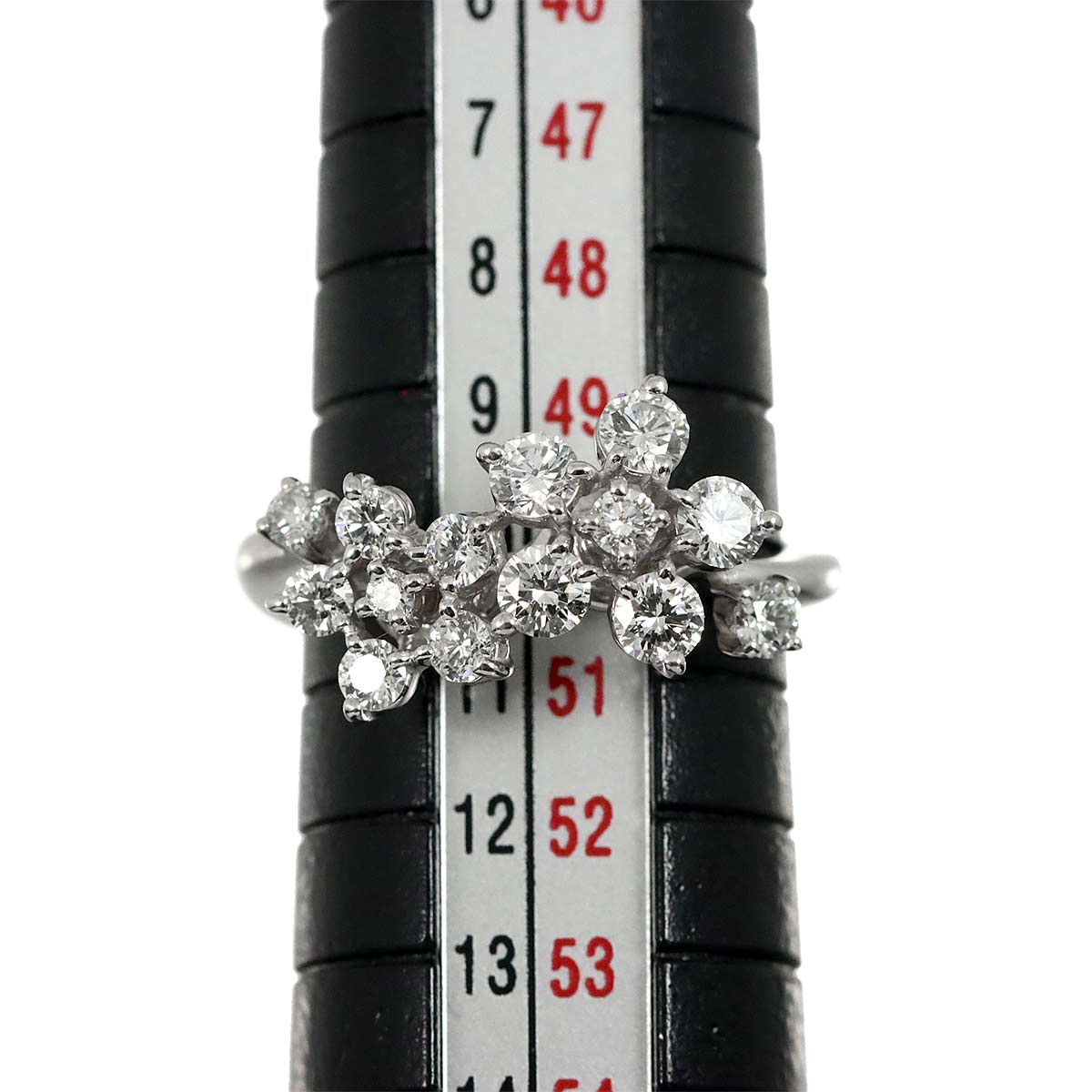 Diamond 0.83ct Ring 18K White Gold 750 Size5.25(US)