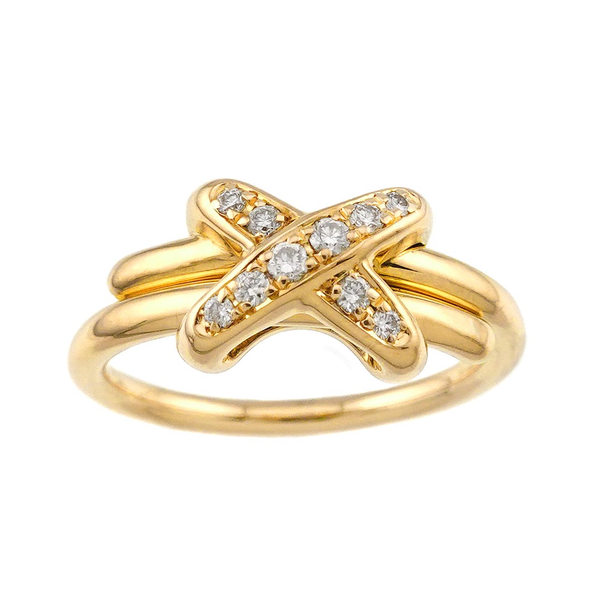 Jeux de Liens Diamond Ring 18K YG 750 size50 4.75-5(US)
