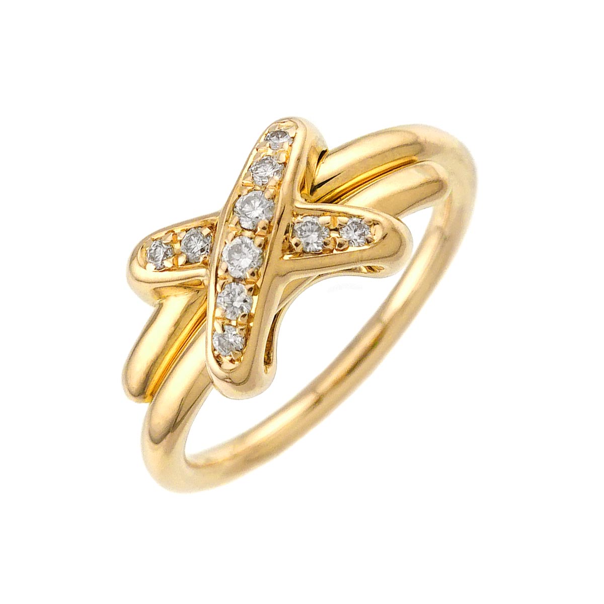 Jeux de Liens Diamond Ring 18K YG 750 size50 4.75-5(US)