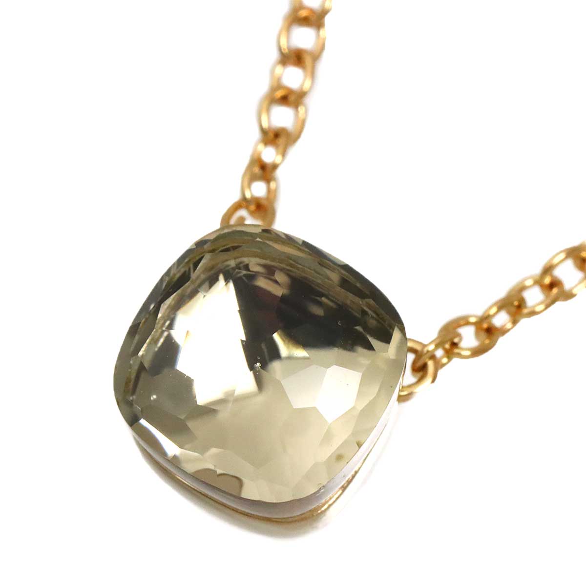 Petite Quartz Necklace 18K PG WG 750