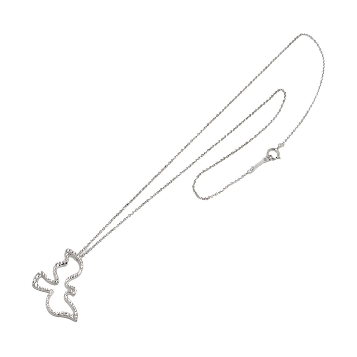 Diamond Bird Necklace 18K White Gold 750