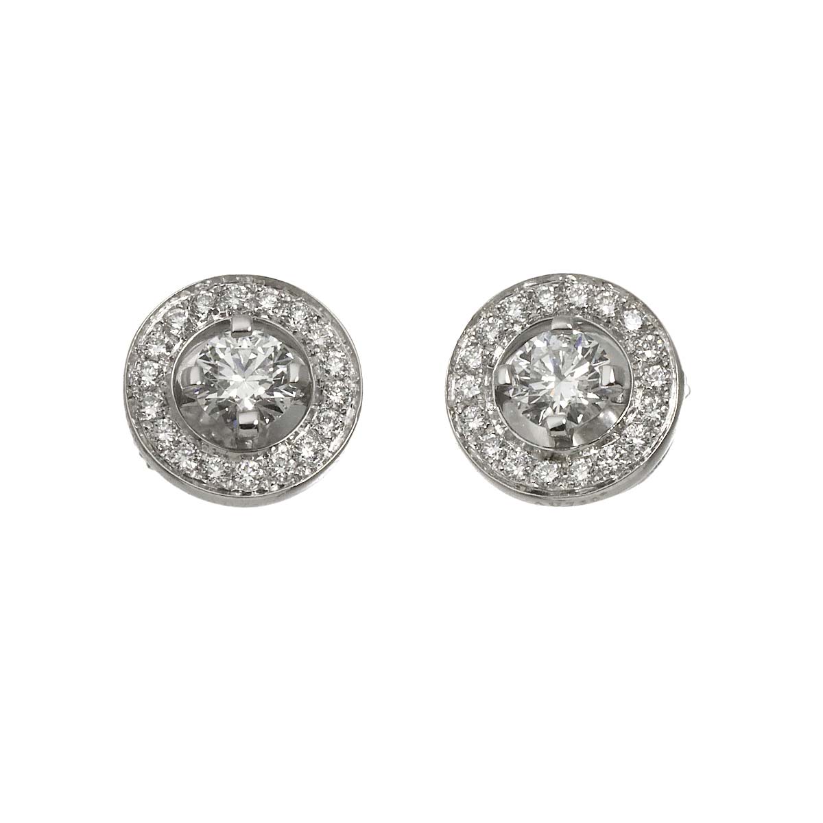 Diamond Earrings Pierced 18K WG 750