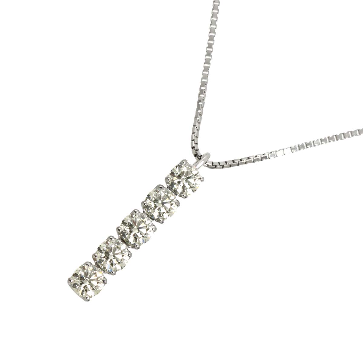 Diamond 1.20ct Necklace 18K White Gold 750