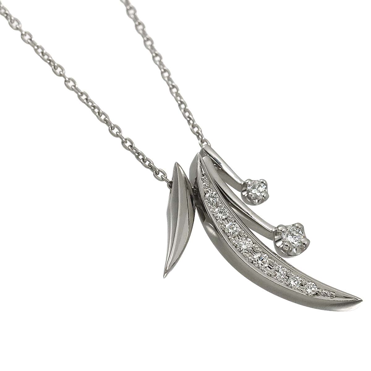 Diamond Necklace 18K WG White Gold 750