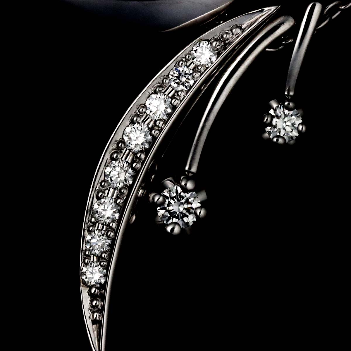 Diamond Necklace 18K WG White Gold 750
