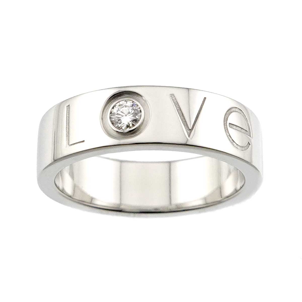 Love Diamond 1P Ring 18K White Gold 750 size53 6-6.25(US)