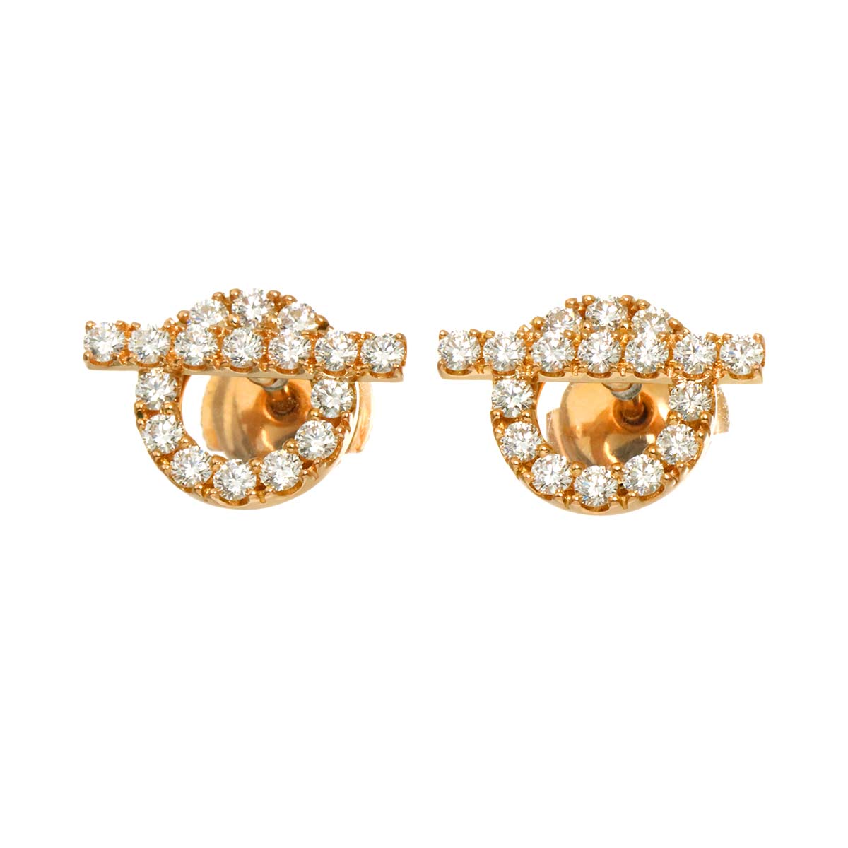 Finesse Diamond 0.92/0.92ct Earrings Pierced 18K PG 750
