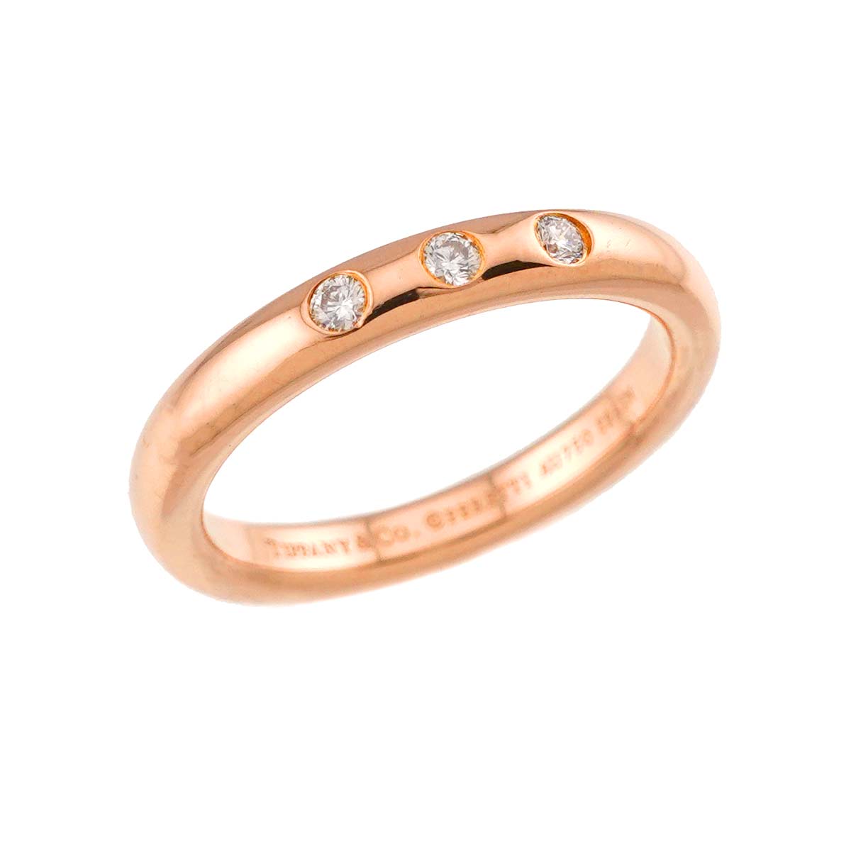 Stacking Diamond 3P Ring 18K Pink Gold 750 Size3.75-4(US)