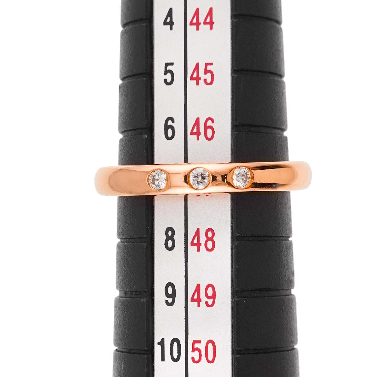 Stacking Diamond 3P Ring 18K Pink Gold 750 Size3.75-4(US)