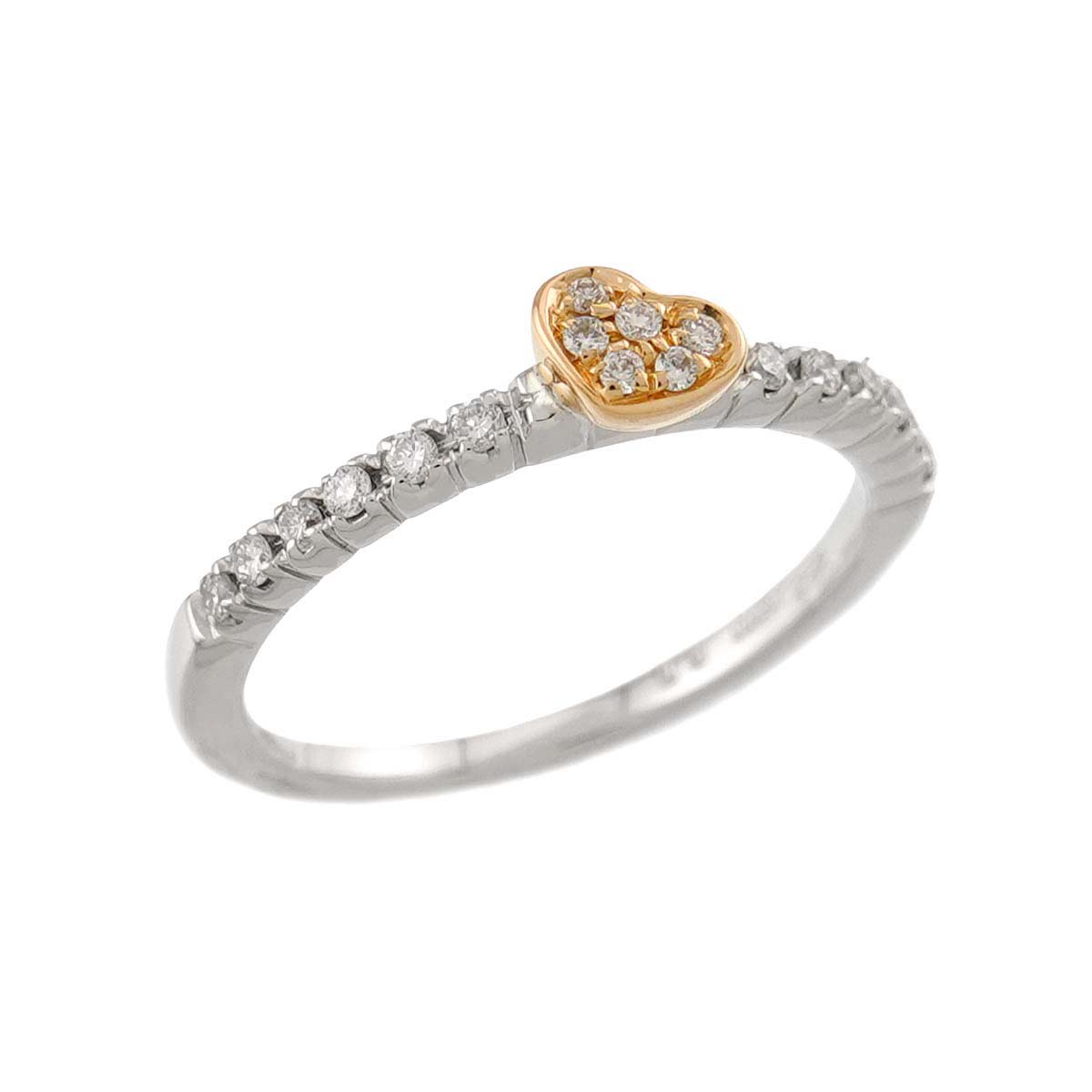Diamond 0.42ct Ring 18K WG PG 750 Size5.25(US)