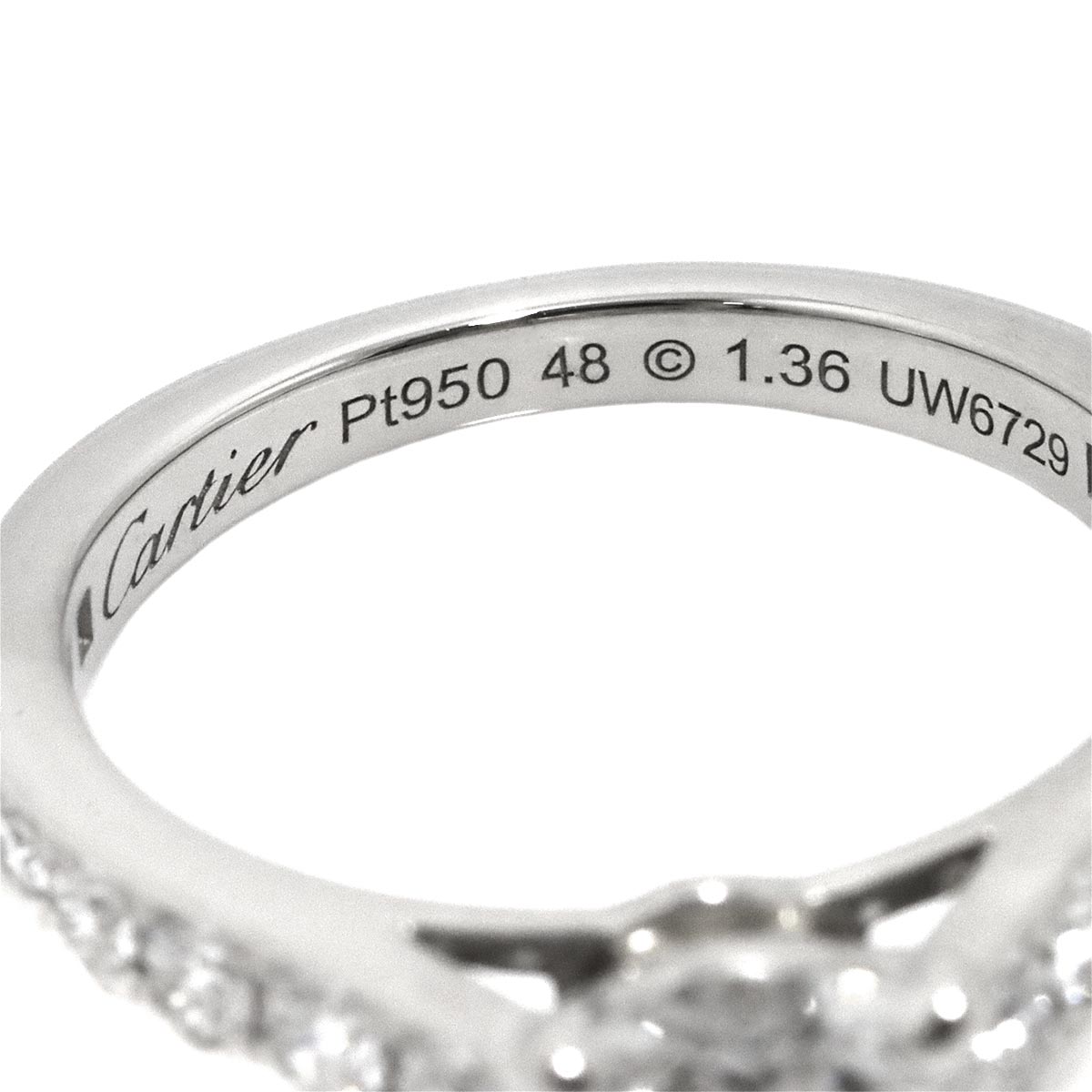 Diamond 1.36ct D/VVS2/3EX Ring Platinum size48 4.5(US)