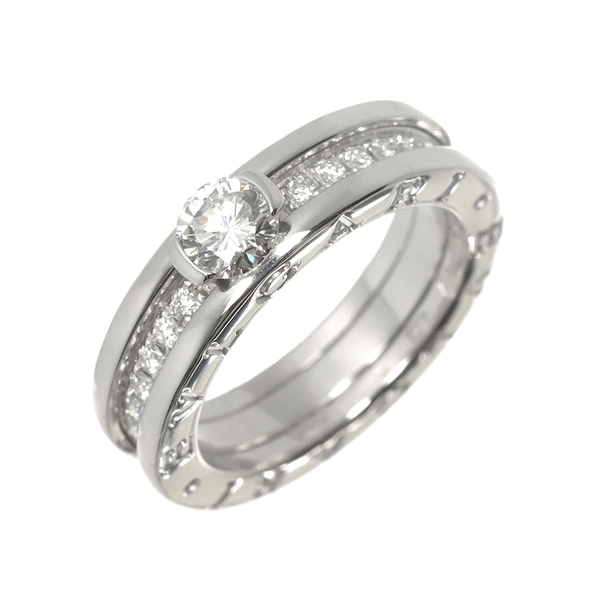 B-zero1 Solitaire Diamond Ring 18K WG 750 size49 4.5-4.75(US)