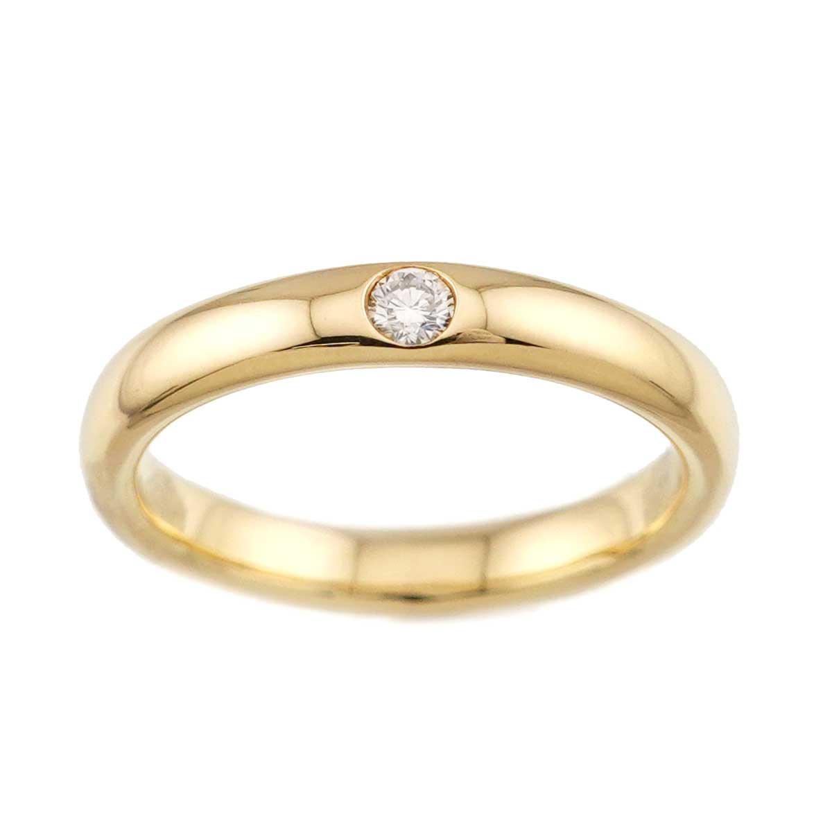 Round Cut Diamond Ring 18K YG 750 Size4.75-5(US)