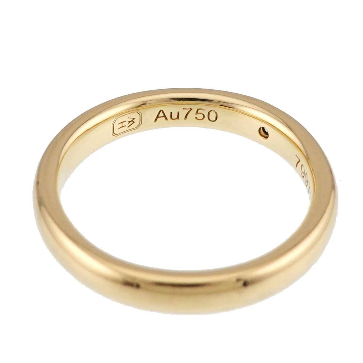 Round Cut Diamond Ring 18K YG 750 Size4.75-5(US)