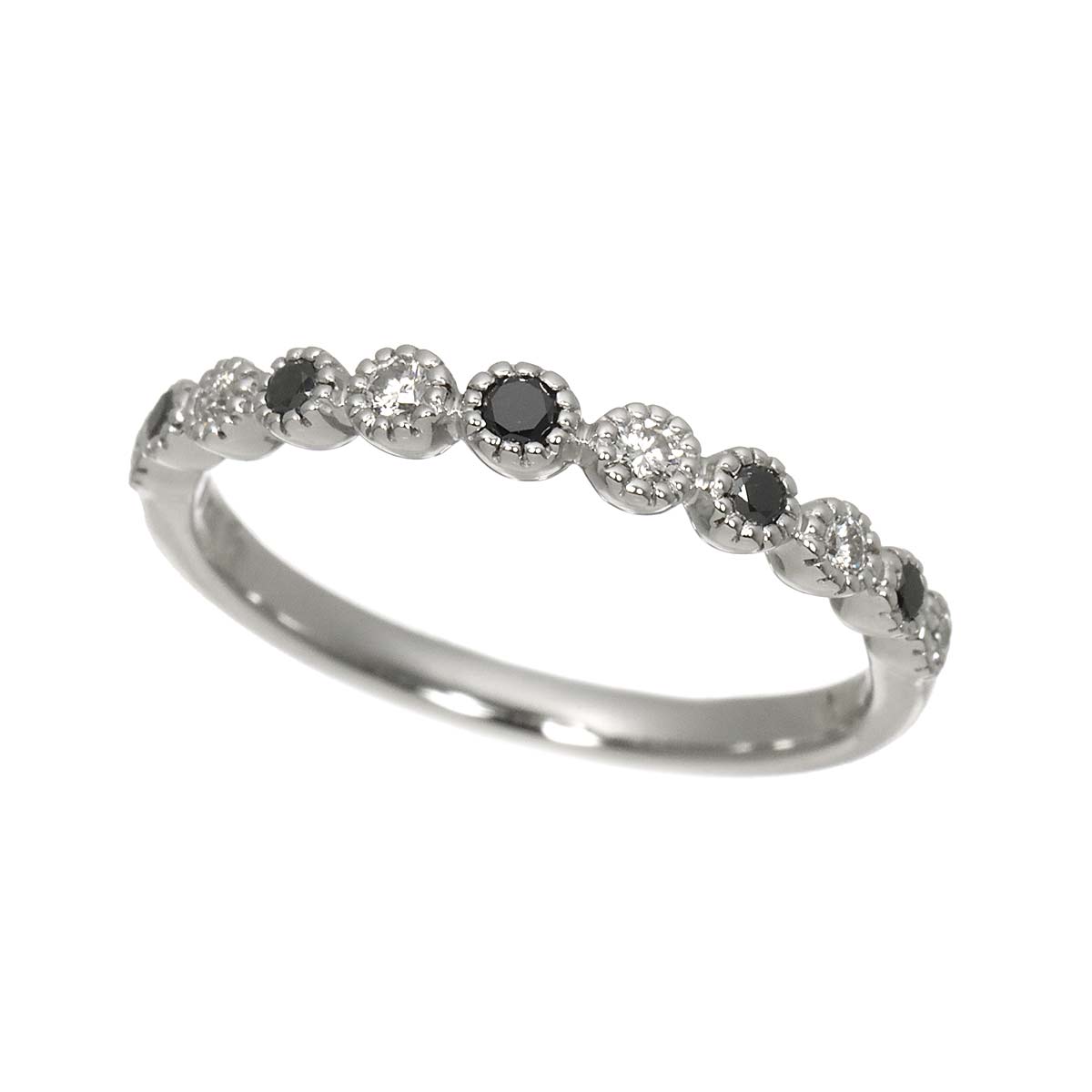 Diamond 0.22ct Ring 18K K18 WG White Gold size6.25-6.5(US)