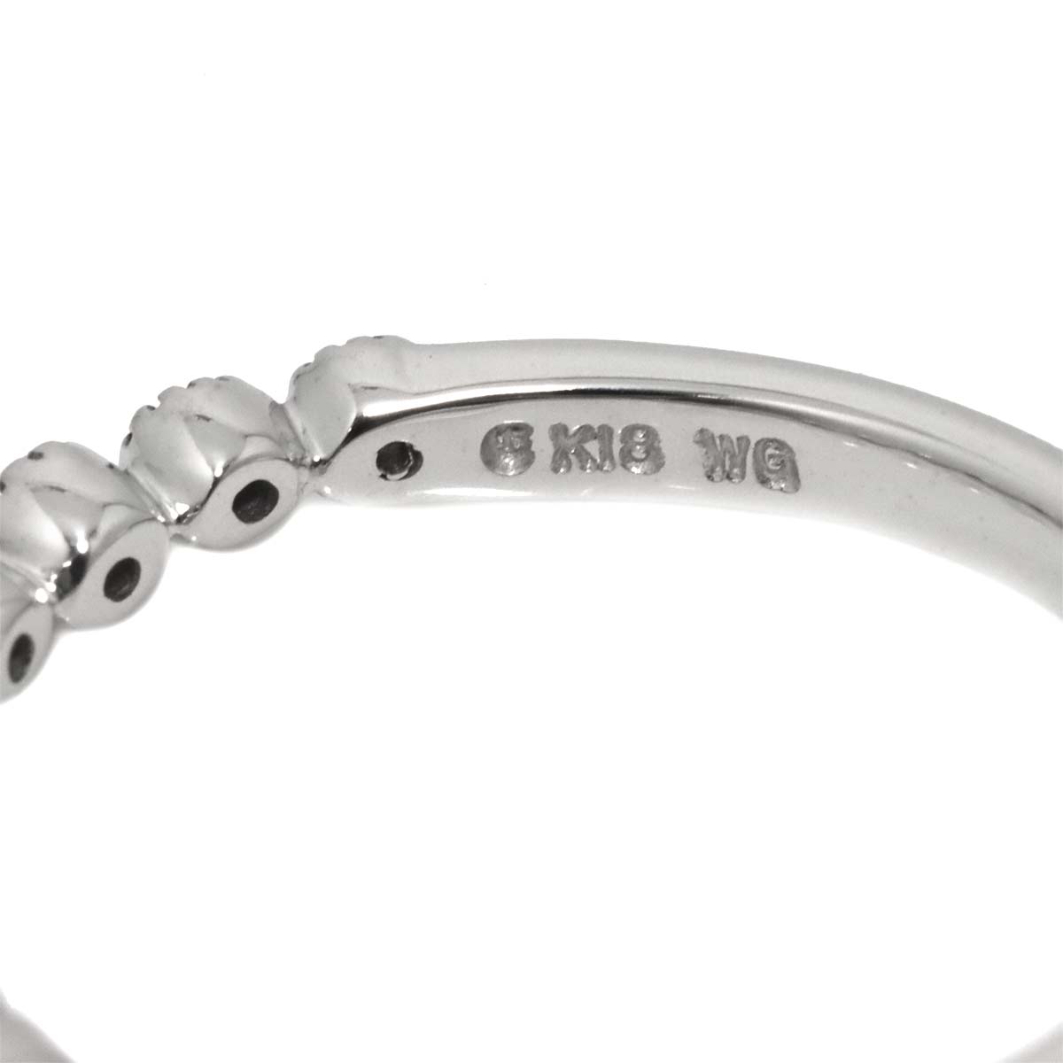 Diamond 0.22ct Ring 18K K18 WG White Gold size6.25-6.5(US)