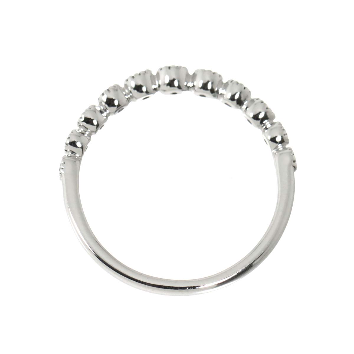 Diamond 0.22ct Ring 18K K18 WG White Gold size6.25-6.5(US)