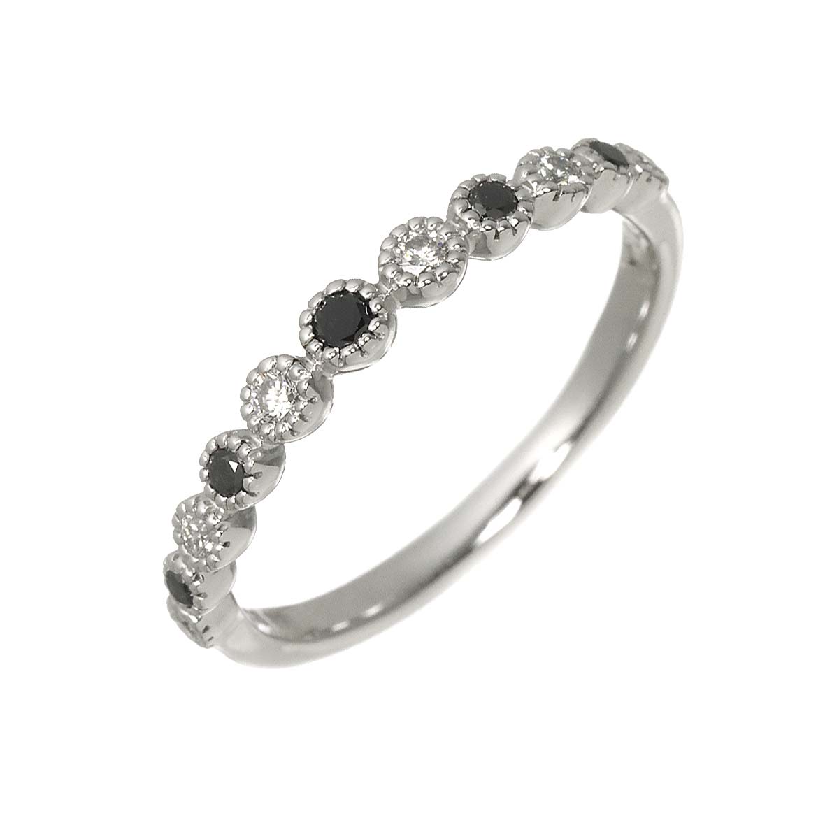 Diamond 0.22ct Ring 18K K18 WG White Gold size6.25-6.5(US)